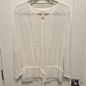 Chico's Women's Cream Button-Down Blouse